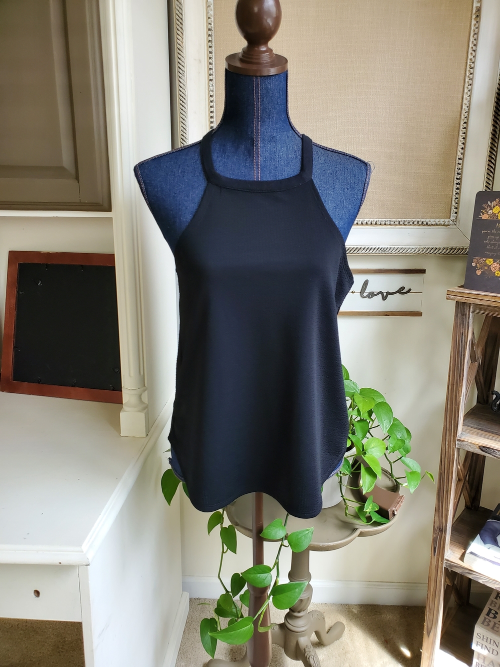 Bar III Black Halter Neck Tank Top